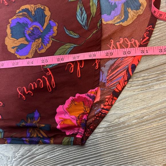 Free People Floral Blouse - Burgundy and Purple - Picture 5 of 7